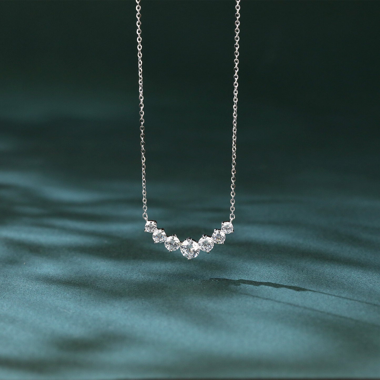 Celeste Zircon Curve Necklace
