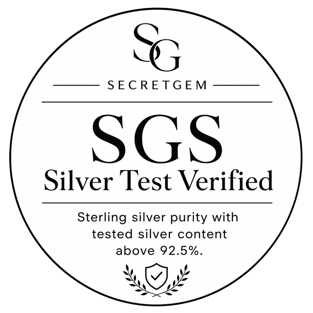 SGS test report verifying 925 sterling silver jewellery purity