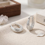 Textured  Wave Hoop Earring