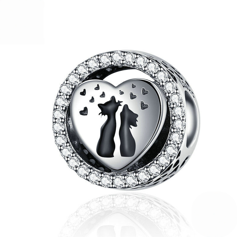 Sterling Silver Pet Paw Print Charm Bead Collection
