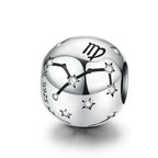Sterling Silver Zodiac Constellation Cubic Zirconia Charm Bead