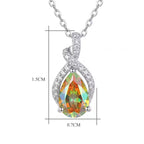Sterling Silver Pear Moissanite Pendant Necklace