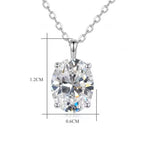 Sterling Silver Oval Moissanite Solitaire Pendant Necklace