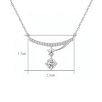 Sterling Silver Starry Sky Meteor Moissanite Necklace – Pave Curve Pendant
