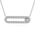 Sterling Silver Moissanite Horizontal Bar Pendant Necklace