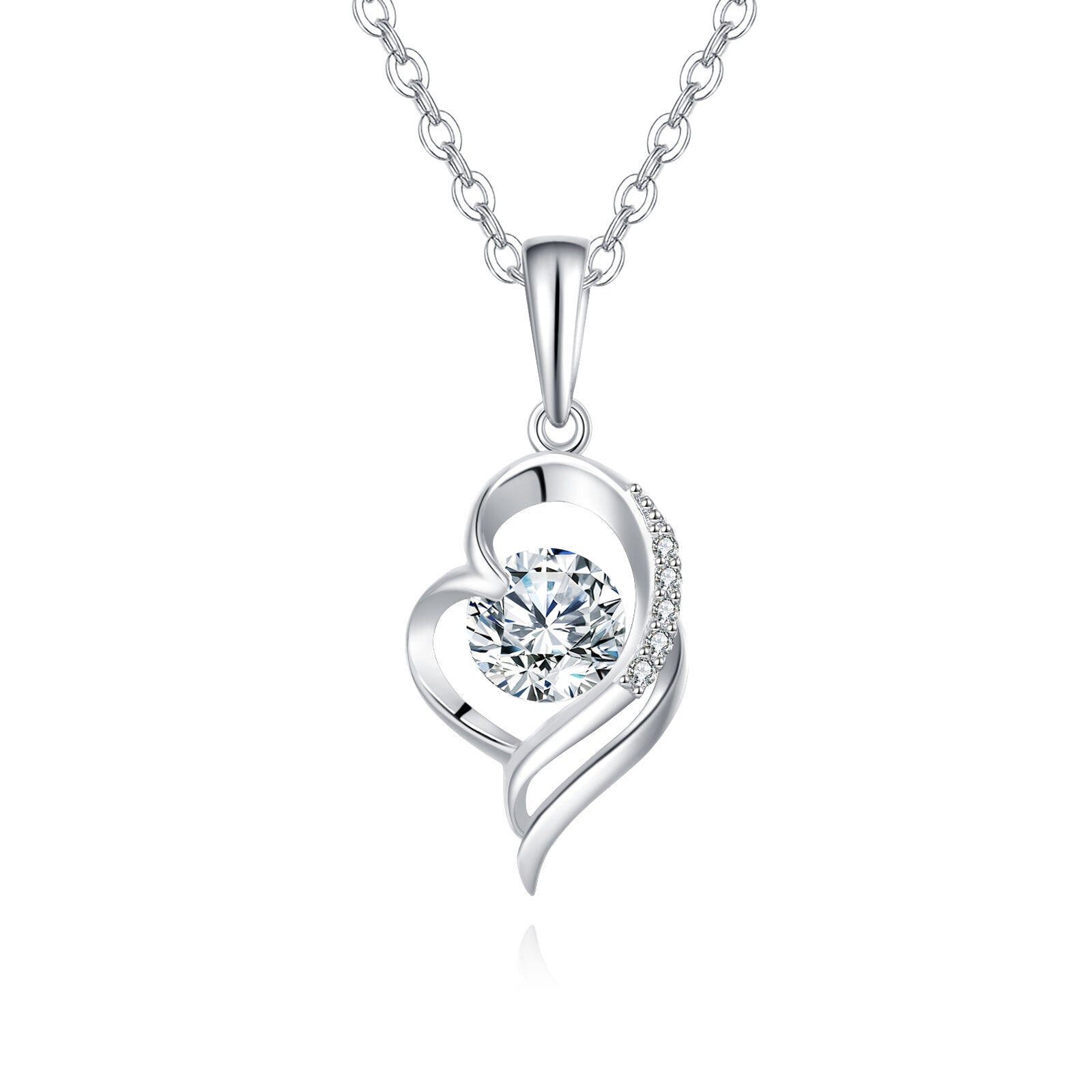 Heart Zircon Pendant Necklace