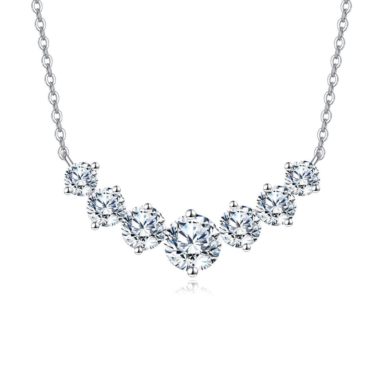 Celeste Zircon Curve Necklace