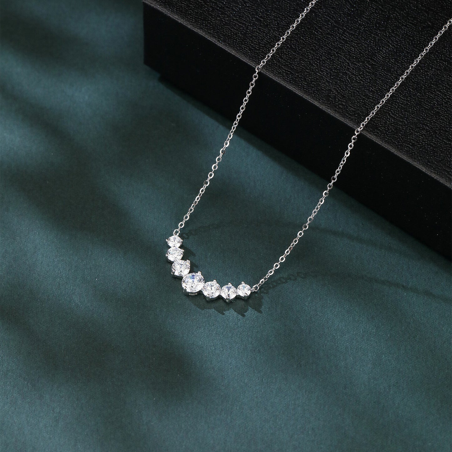Celeste Zircon Curve Necklace