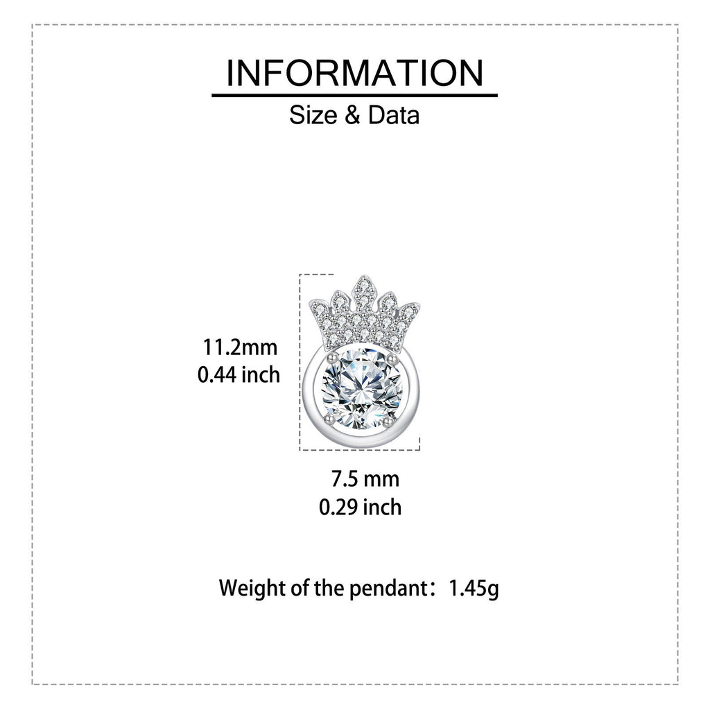 Sterling Silver Crown Moissanite Stud Earrings