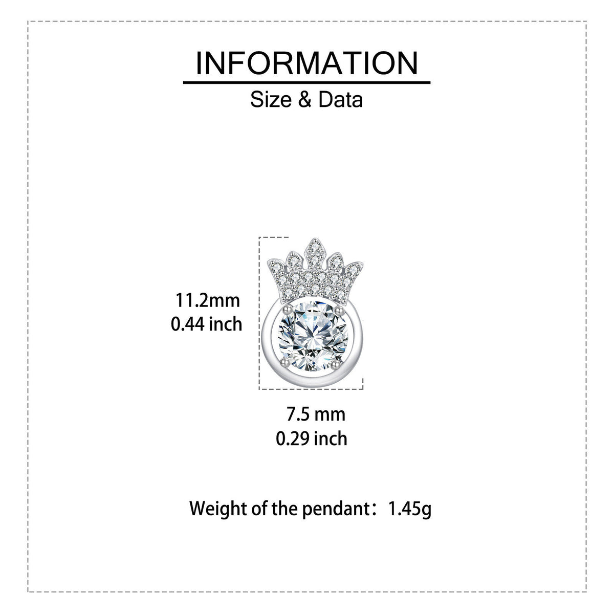 Sterling Silver Crown Moissanite Stud Earrings