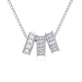 Sterling Silver Elegant Pearl and Baguette Zircon Pendant Necklace