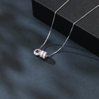 Sterling Silver Elegant Pearl and Baguette Zircon Pendant Necklace