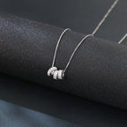 Sterling Silver Elegant Pearl and Baguette Zircon Pendant Necklace