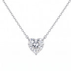 Sterling Silver Heart-Cut Moissanite Necklace