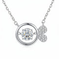 Sterling Silver Dancing Moissanite Fish Tail Necklace