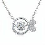 Sterling Silver Dancing Moissanite Fish Tail Necklace