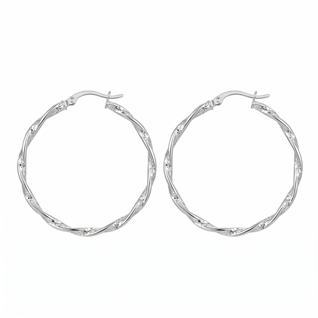 Twisted Rope Hoop Earring
