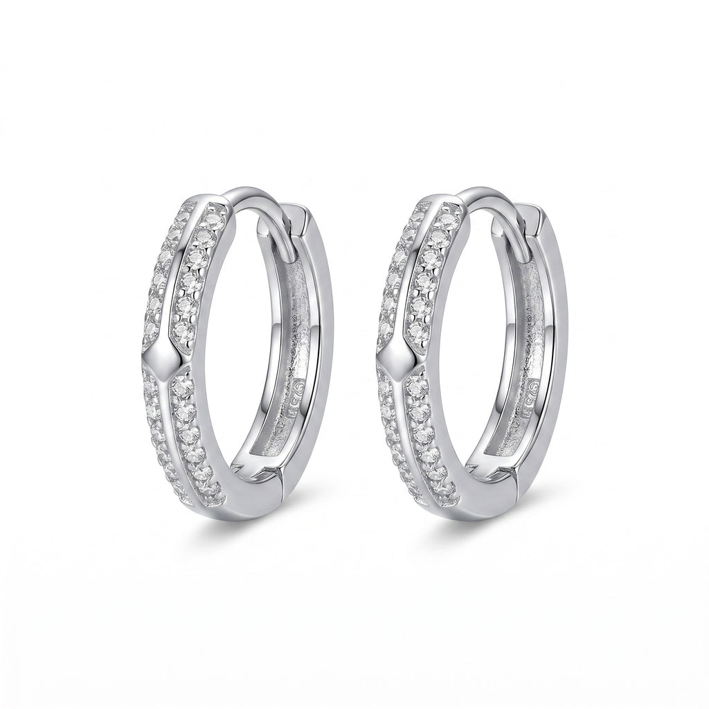 Sparkling  CZ Hoop Earring