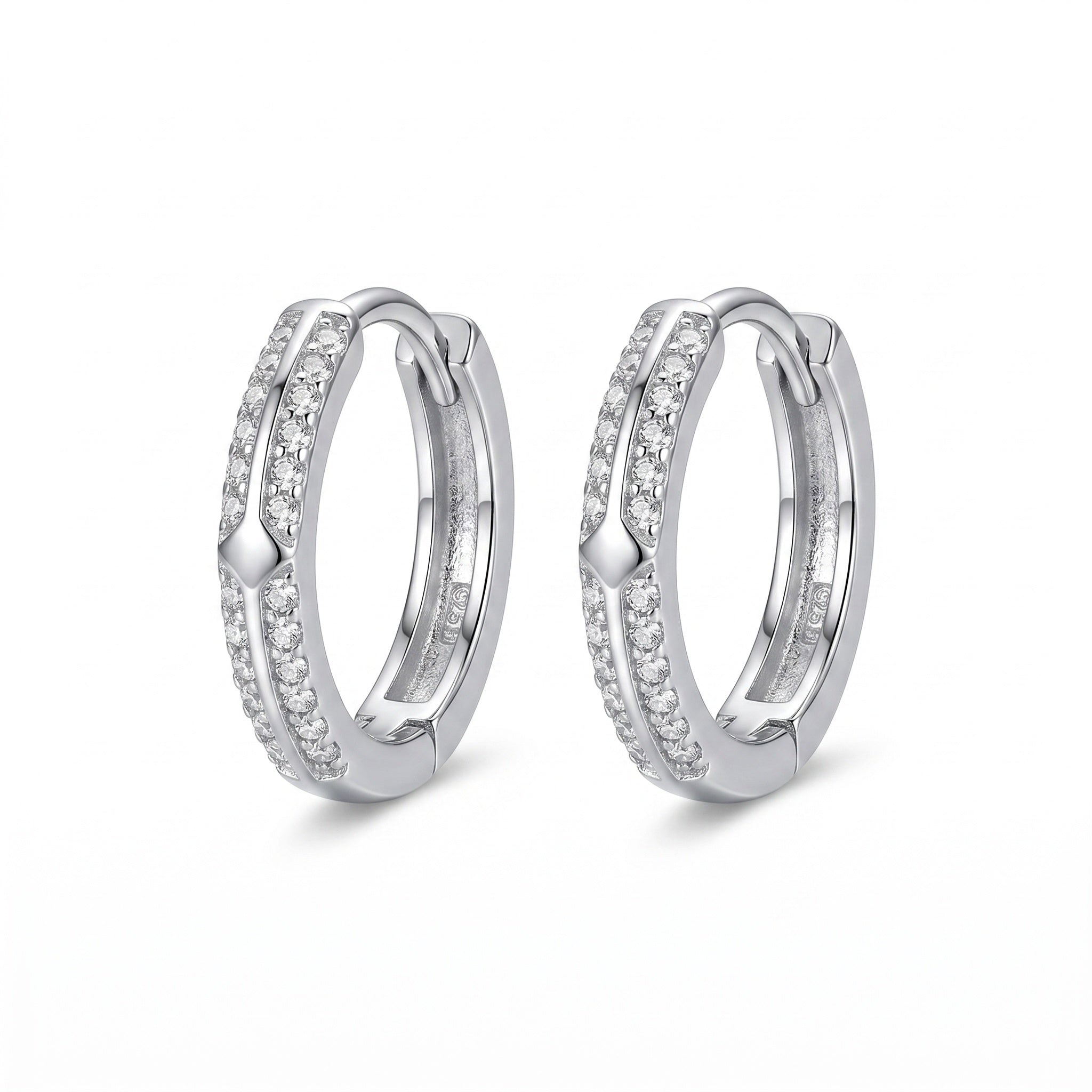 Sparkling  CZ Hoop Earring