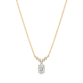 18K Gold Plated Sterling Silver Oval Moissanite Pendant Necklace