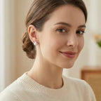 Elegant Pearl and CZ Floral Halo Stud Earrings