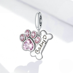 Sterling Silver Pet Paw Print Charm Bead Collection