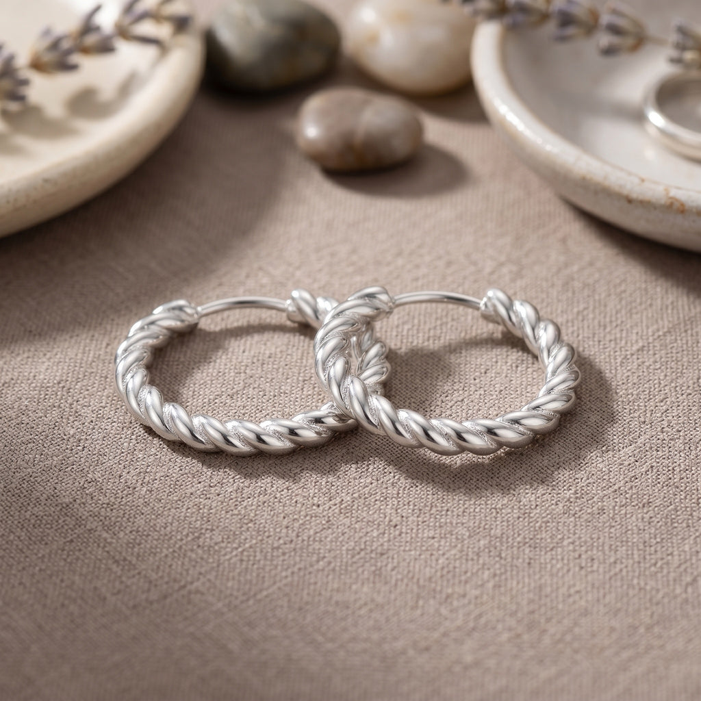 Elegant Twisted Rope Hoop Earring