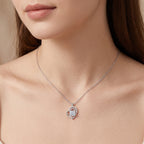 Sterling Silver Swirling Heart Moissanite Necklace
