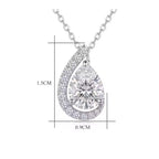 Sterling Silver Pear-Cut Moissanite Teardrop Necklace