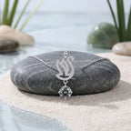Sterling Silver Swan Moissanite Pendant Necklace