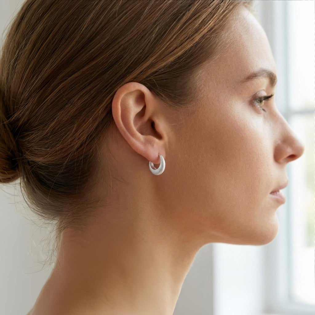 Textured  Hoop Earring