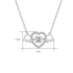 Sterling Silver Angel Wing Heart Necklace
