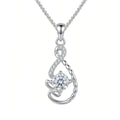 Elegant CZ Teardrop Pendant Necklace