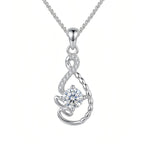Elegant CZ Teardrop Pendant Necklace