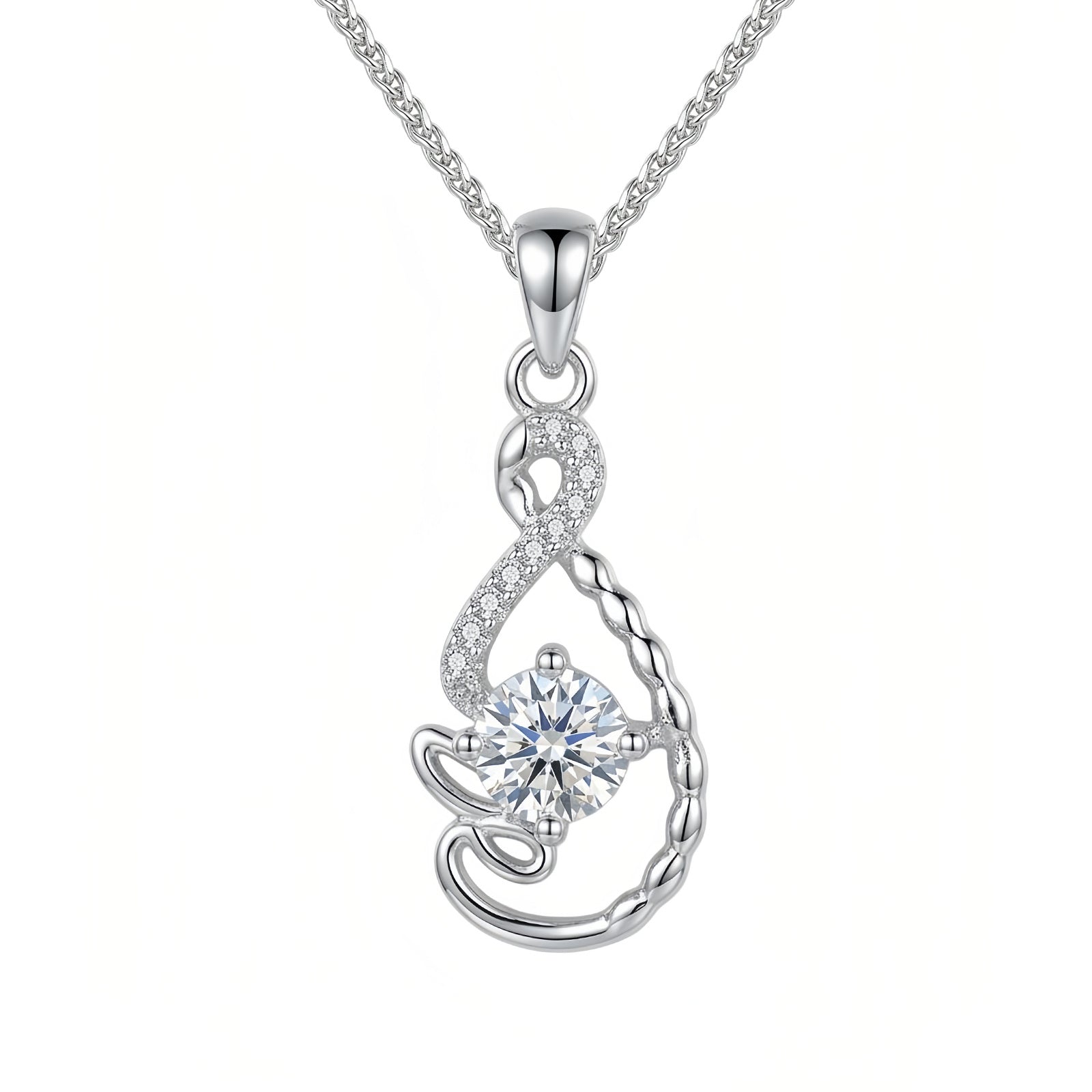 Elegant CZ Teardrop Pendant Necklace