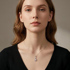 Elegant CZ Teardrop Pendant Necklace
