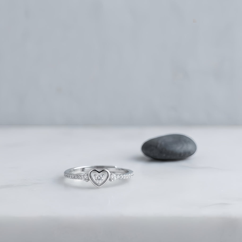Sterling Silver Adjustable Heart Ring