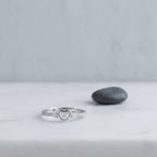 Sterling Silver Adjustable Heart Ring