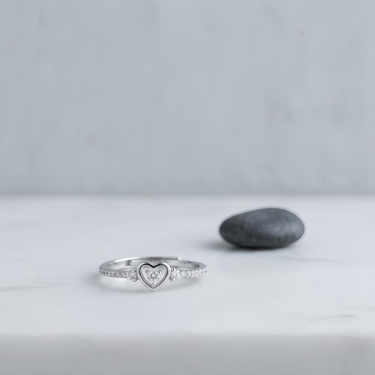 Sterling Silver Adjustable Heart Ring