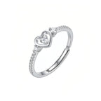 Sterling Silver Adjustable Heart Ring