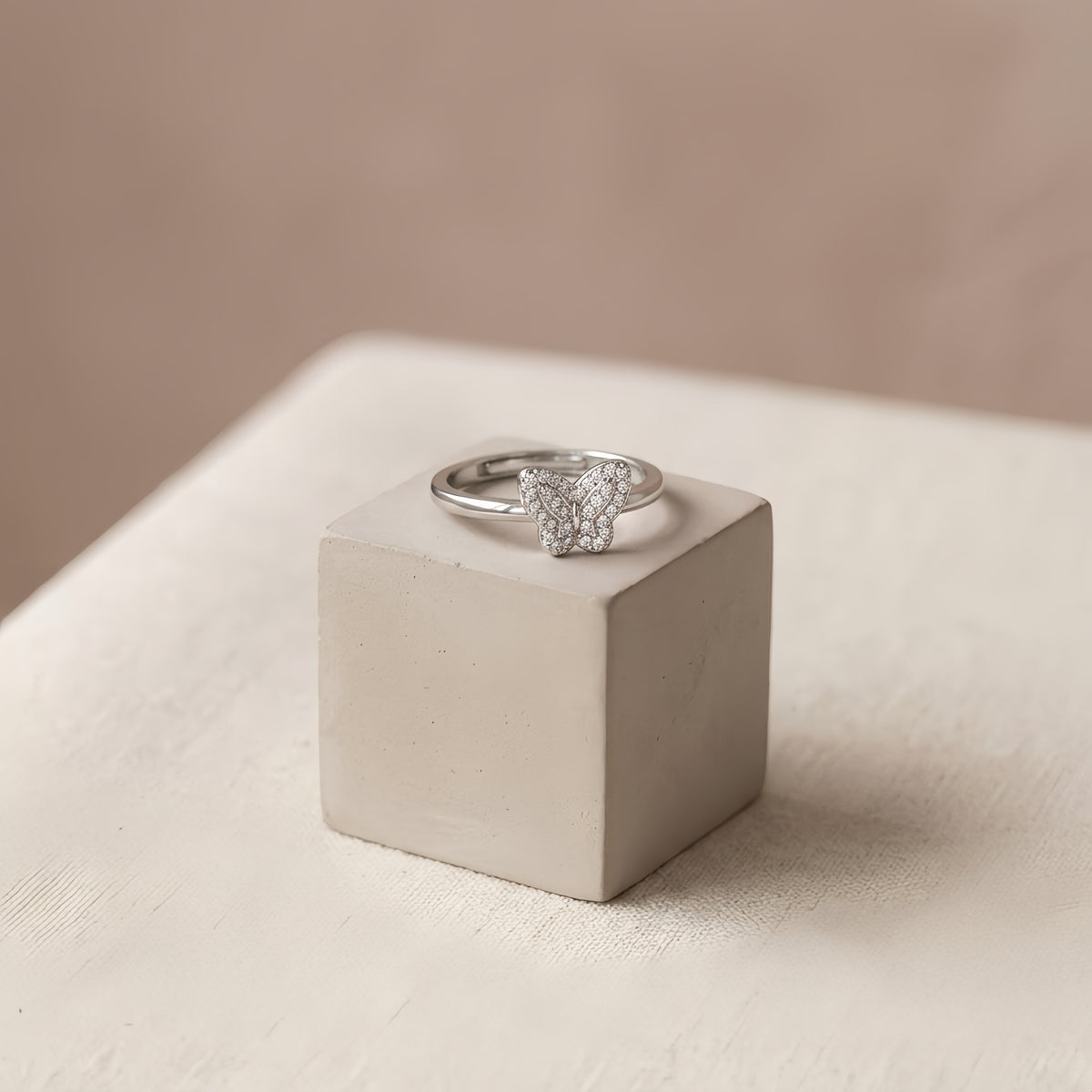 Sterling Silver Adjustable Butterfly Ring