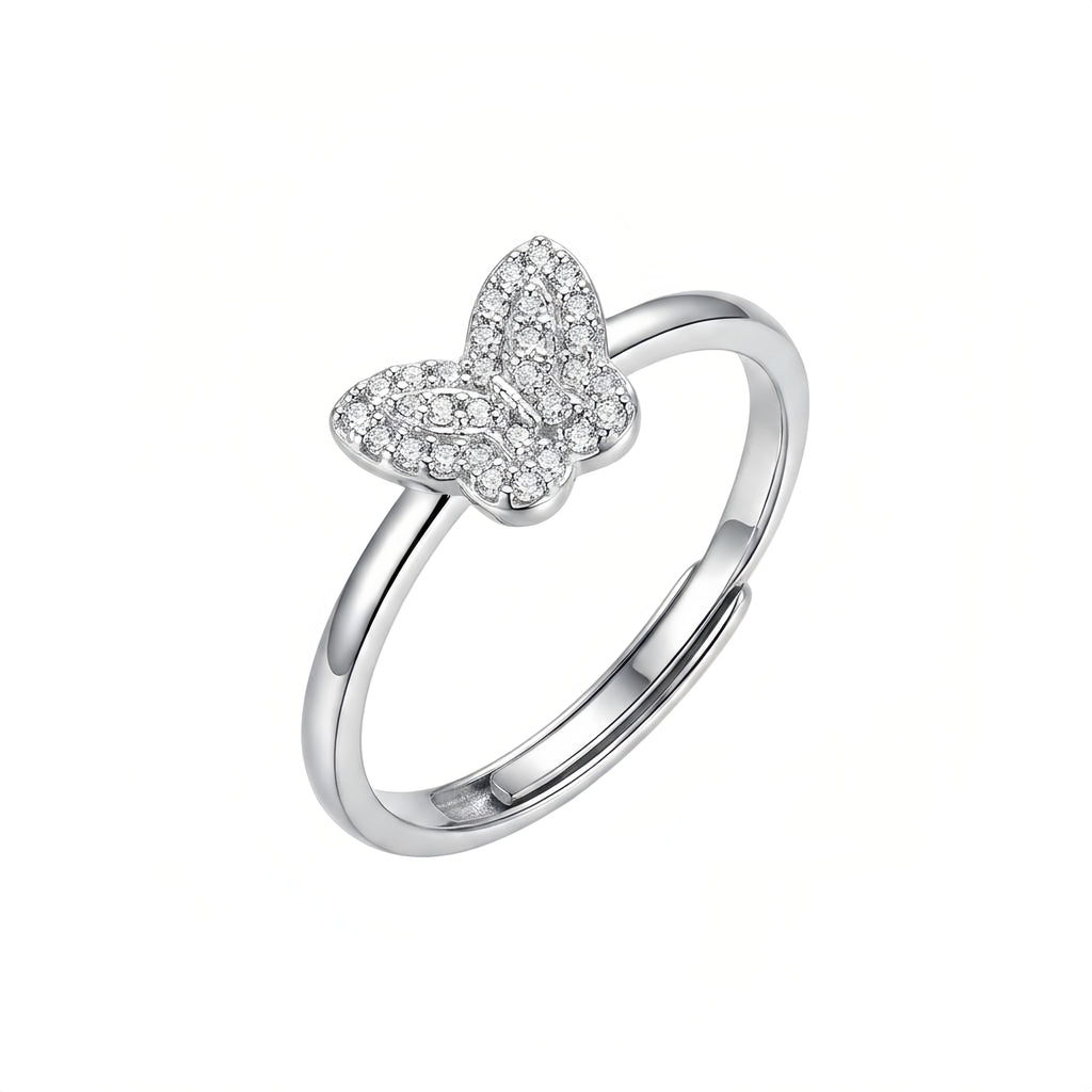 Sterling Silver Adjustable Butterfly Ring