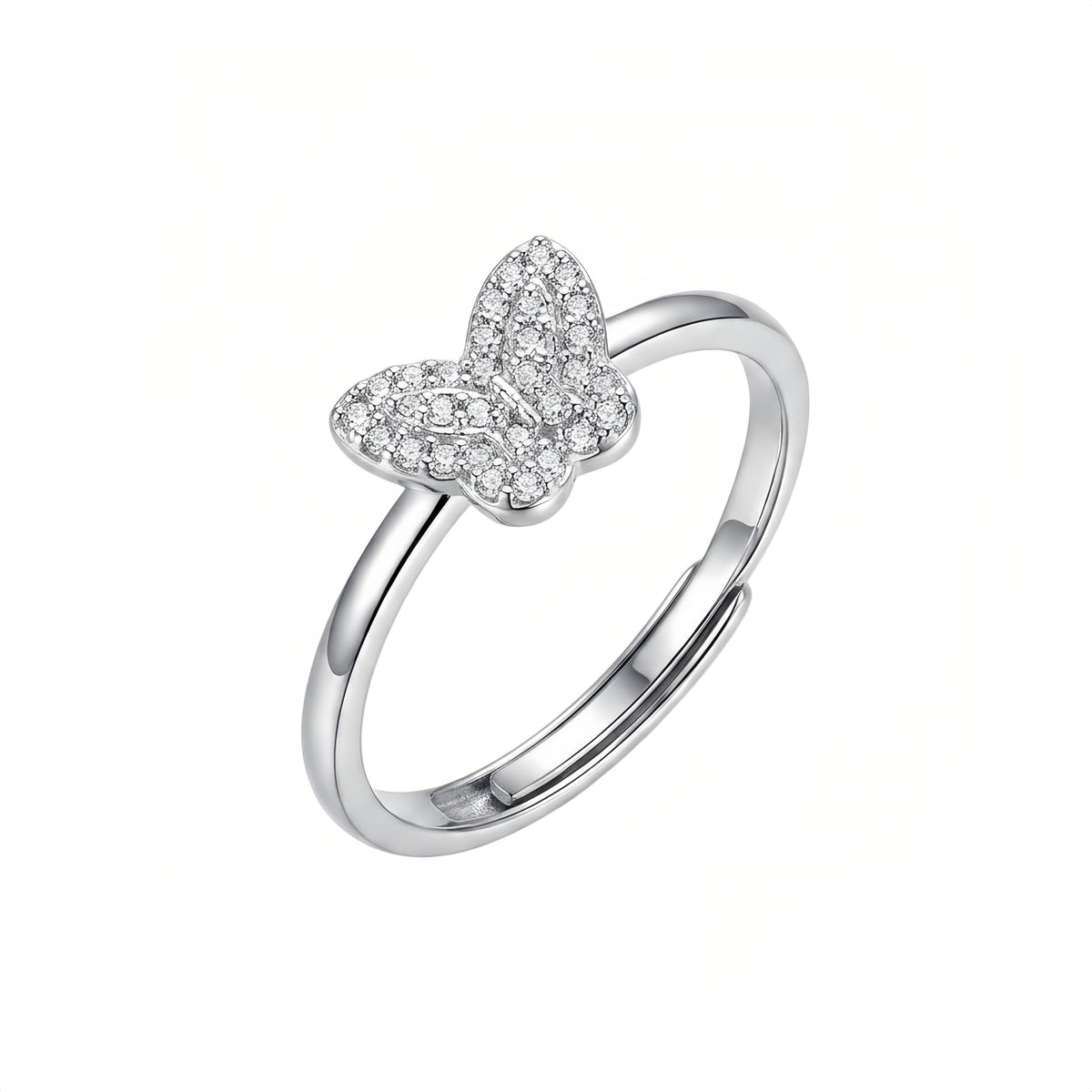 Sterling Silver Adjustable Butterfly Ring