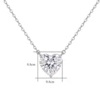 Sterling Silver Heart-Cut Moissanite Necklace
