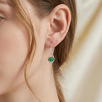 Elegant Green Chalcedony Teardrop Earrings