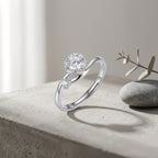 Sterling Silver Snowflake Halo Ring