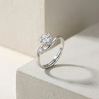 Sterling Silver Snowflake Halo Ring