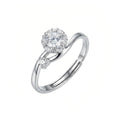 Sterling Silver Snowflake Halo Ring