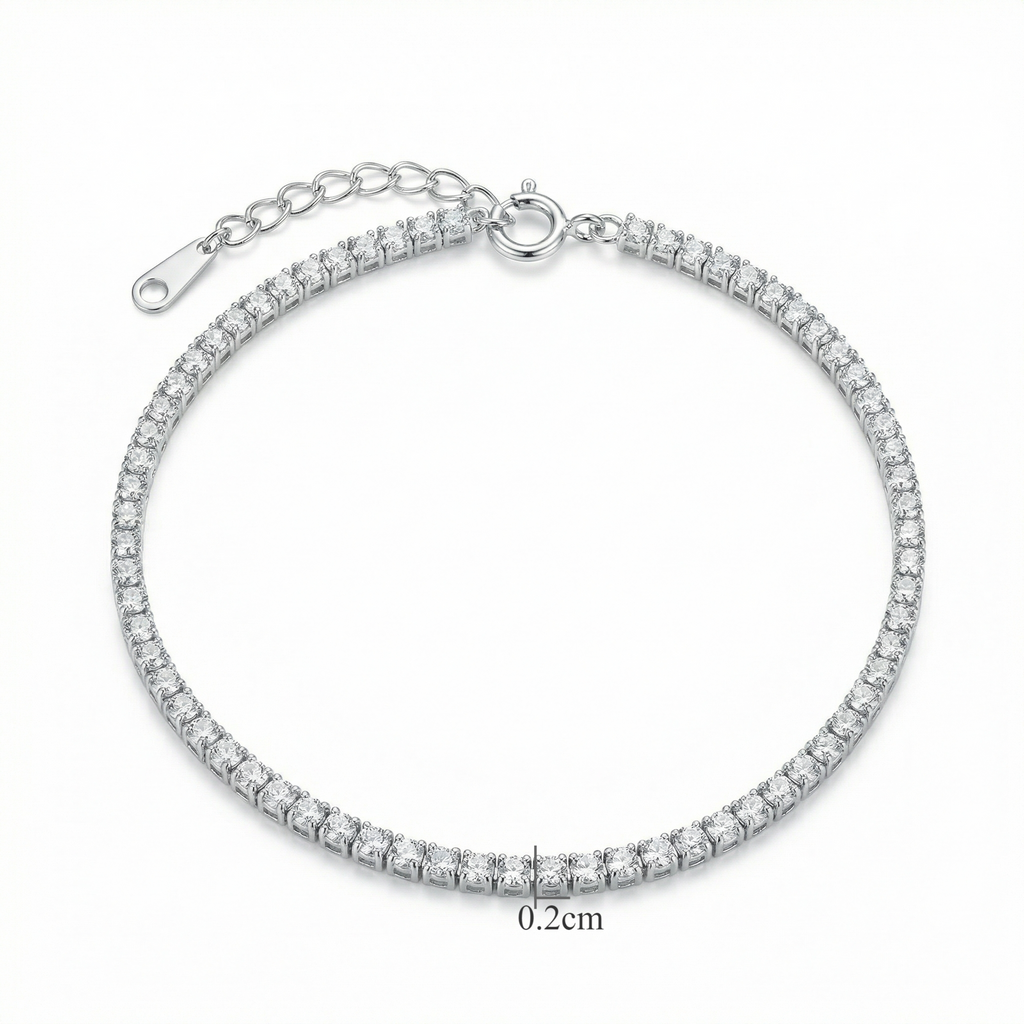 Sterling Silver Cubic Zirconia Tennis Bracelet