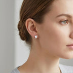 Heart Huggie Hoop Earrings with Brushed Texture